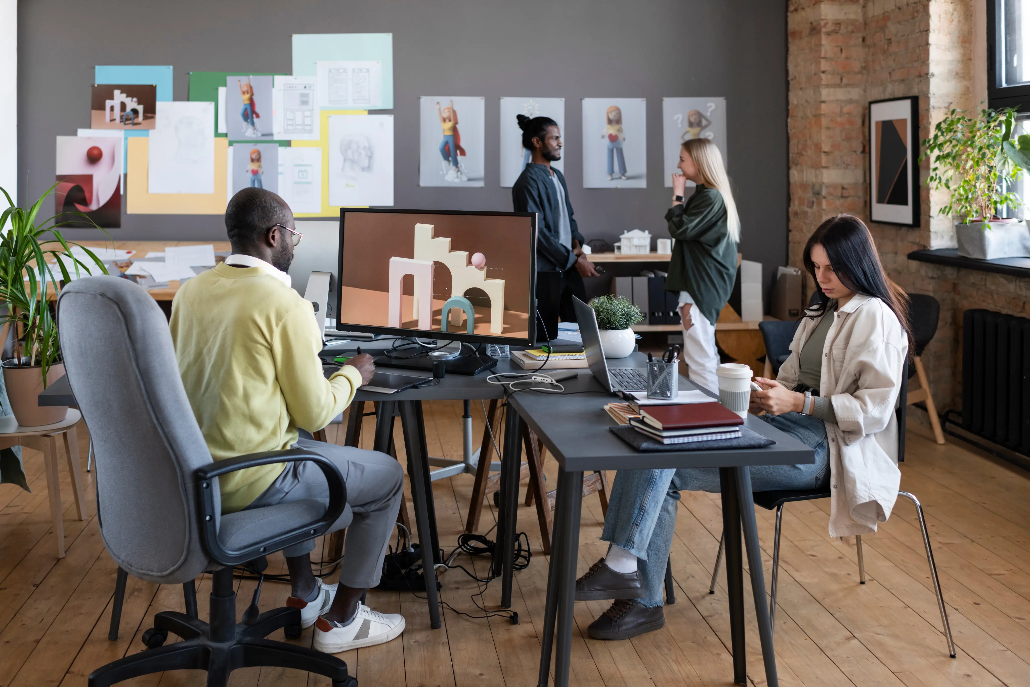 Team collaborating in a meeting room