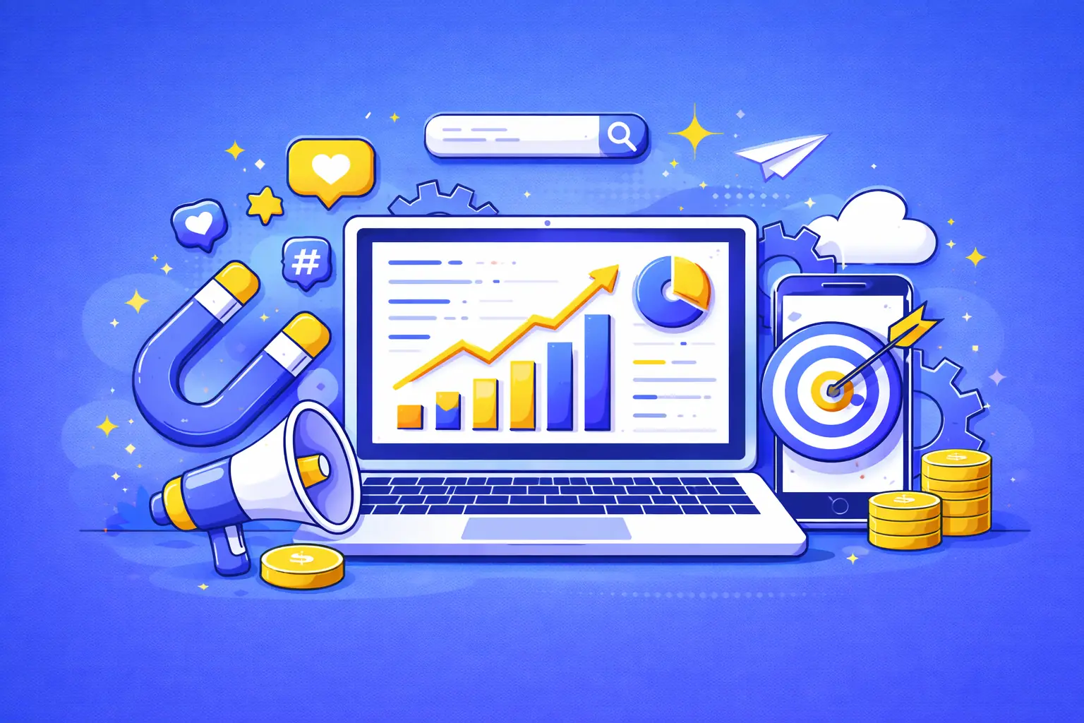 Performance marketing service illustration